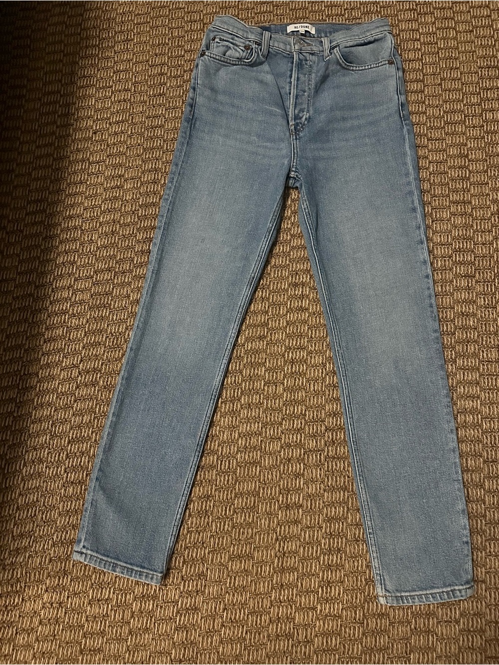 RE/DONE 90s High Rise Ankle Crop Jeans Size 26 Light Wash